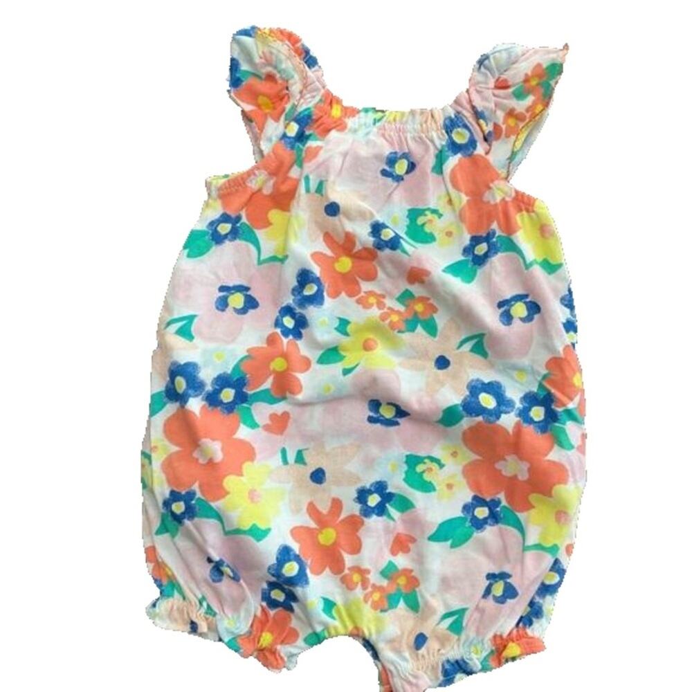 Carter's Baby Girl’s Romper Bodysuit Floral Size 9 Month’s NWT - Picture 2 of 3